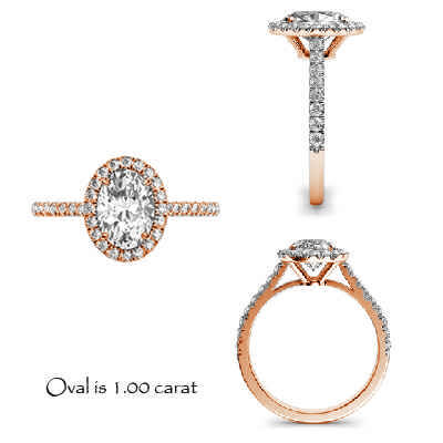 Oval  halo engsgement rings